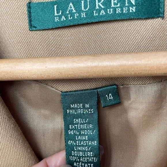 Lauren Ralph Lauren Wool Blend Jacket in Light Brown Size‎ 14 - Picture 3 of 4